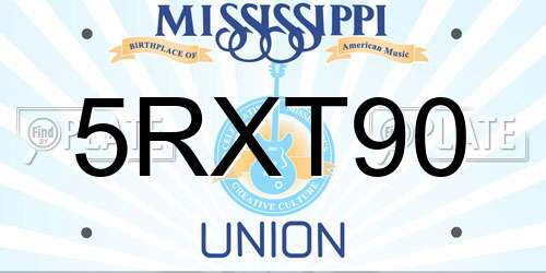 5RXT90 Mississippi License Plate