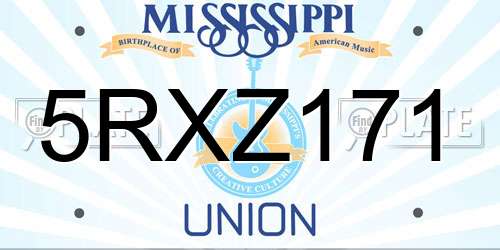 5RXZ171 Mississippi License Plate