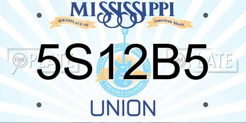 5S12B5 Mississippi License Plate