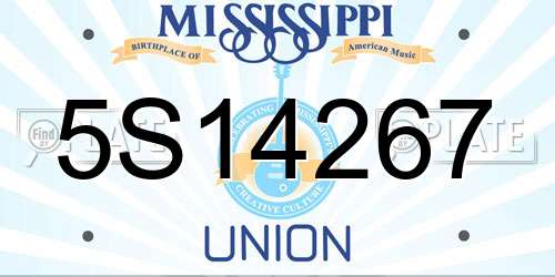 5S14267 Mississippi License Plate