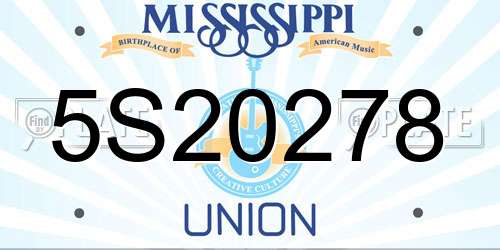 5S20278 Mississippi License Plate