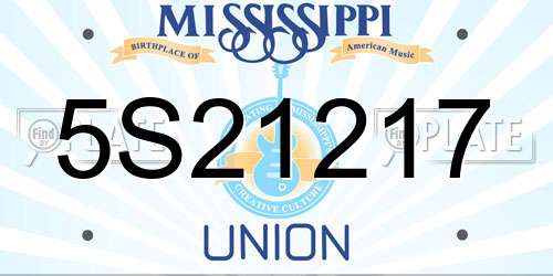 5S21217 Mississippi License Plate