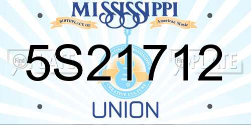 5S21712 Mississippi License Plate