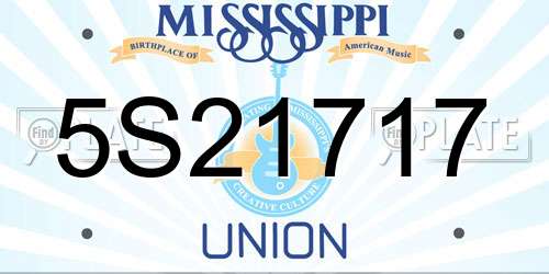 5S21717 Mississippi License Plate