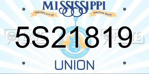 5S21819 Mississippi License Plate