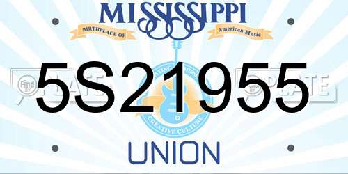 5S21955 Mississippi License Plate