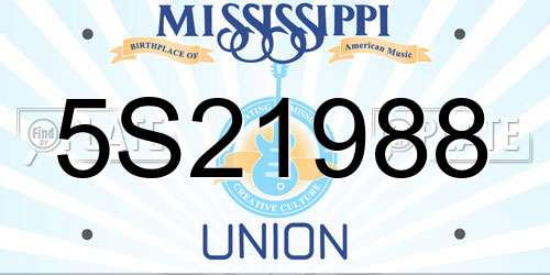 5S21988 Mississippi License Plate