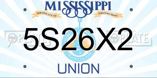 5S26X2 Mississippi License Plate