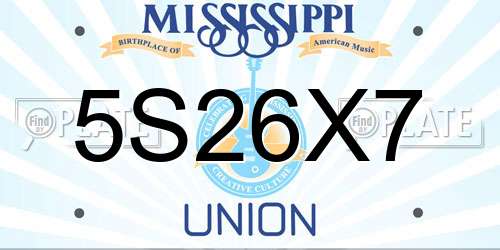 5S26X7 Mississippi License Plate