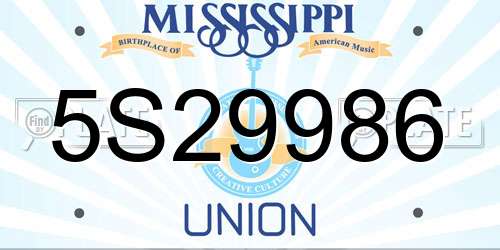 5S29986 Mississippi License Plate