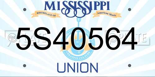 5S40564 Mississippi License Plate