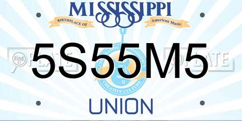 5S55M5 Mississippi License Plate