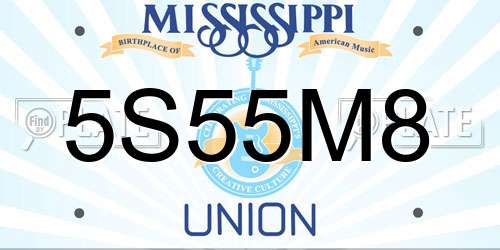 5S55M8 Mississippi License Plate