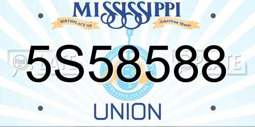 5S58588 Mississippi License Plate