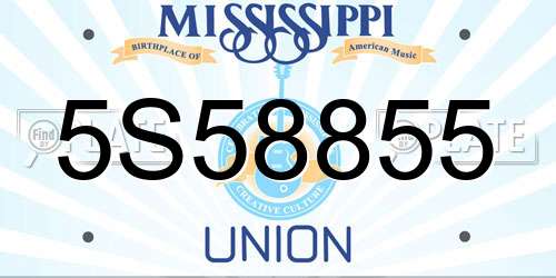 5S58855 Mississippi License Plate