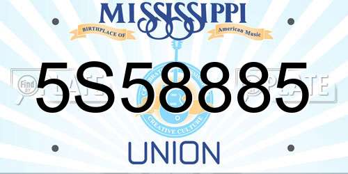 5S58885 Mississippi License Plate