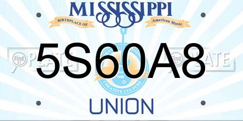 5S60A8 Mississippi License Plate
