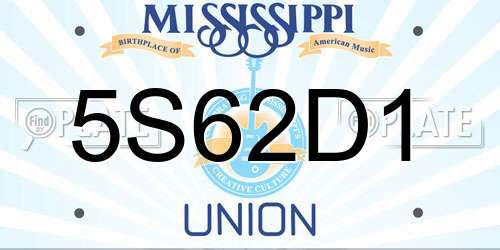 5S62D1 Mississippi License Plate