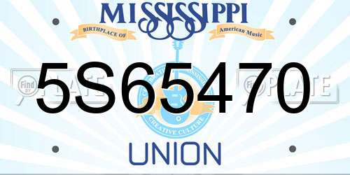 5S65470 Mississippi License Plate