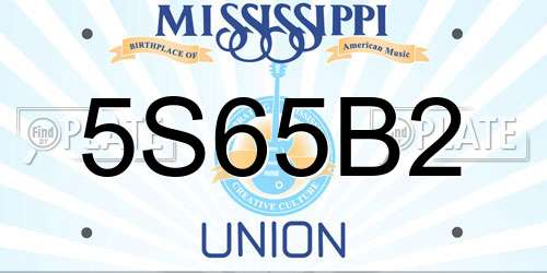 5S65B2 Mississippi License Plate