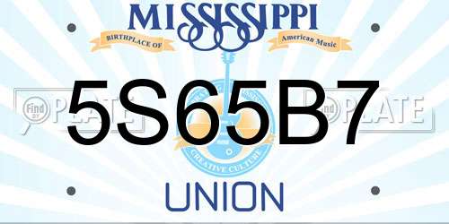 5S65B7 Mississippi License Plate
