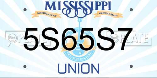 5S65S7 Mississippi License Plate