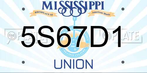 5S67D1 Mississippi License Plate