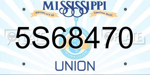 5S68470 Mississippi License Plate