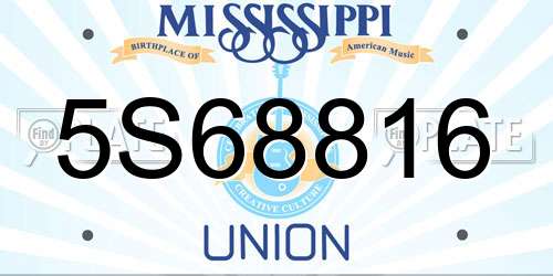 5S68816 Mississippi License Plate