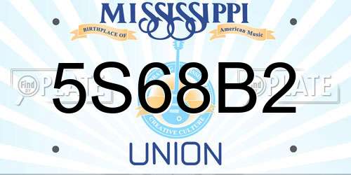 5S68B2 Mississippi License Plate