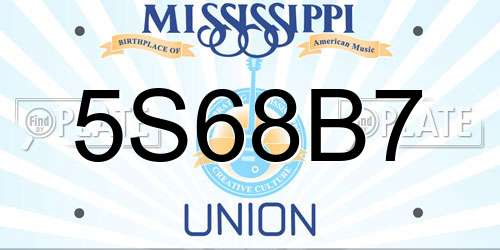 5S68B7 Mississippi License Plate