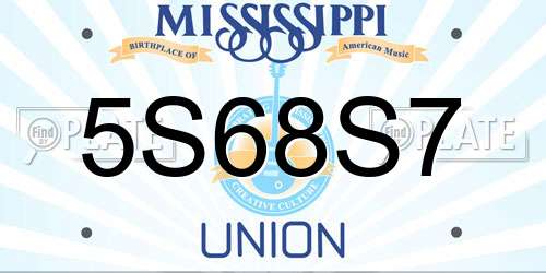 5S68S7 Mississippi License Plate