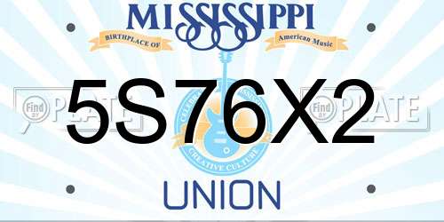 5S76X2 Mississippi License Plate