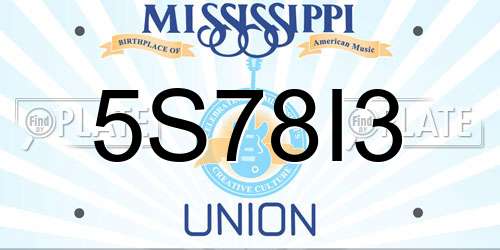 5S78I3 Mississippi License Plate