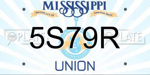 5S79R Mississippi License Plate