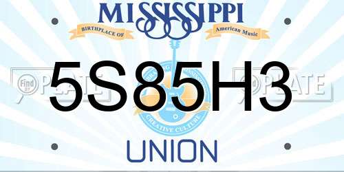 5S85H3 Mississippi License Plate