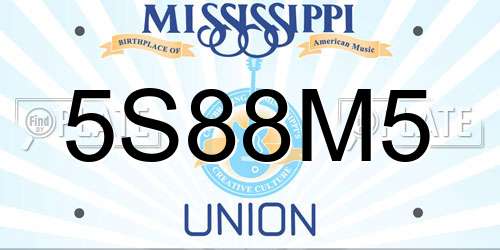 5S88M5 Mississippi License Plate