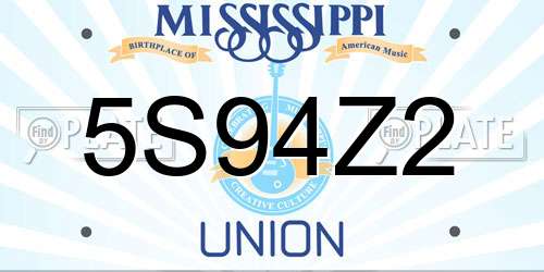 5S94Z2 Mississippi License Plate