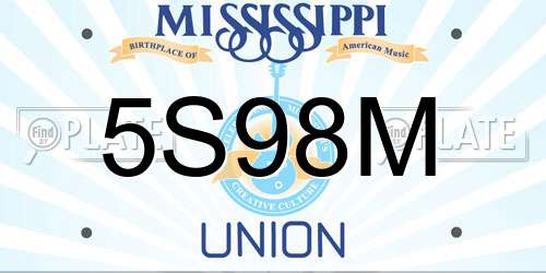5S98M Mississippi License Plate