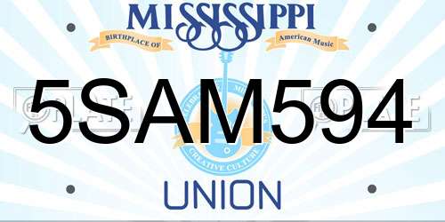 5SAM594 Mississippi License Plate