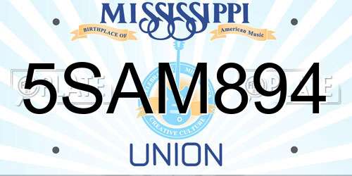 5SAM894 Mississippi License Plate