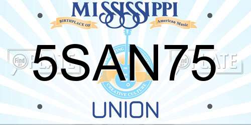 5SAN75 Mississippi License Plate
