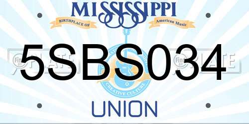 5SBS034 Mississippi License Plate