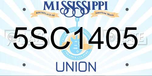5SC1405 Mississippi License Plate
