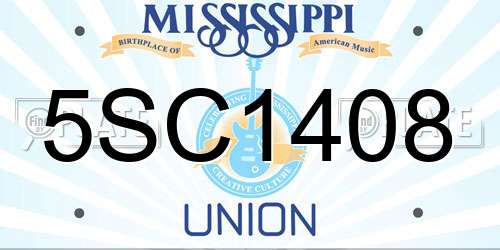 5SC1408 Mississippi License Plate