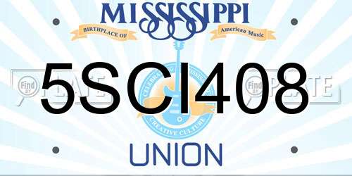 5SCI408 Mississippi License Plate