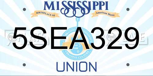 5SEA329 Mississippi License Plate