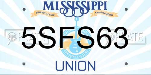 5SFS63 Mississippi License Plate