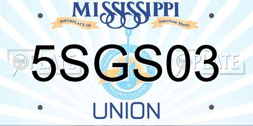 5SGS03 Mississippi License Plate