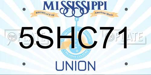 5SHC71 Mississippi License Plate